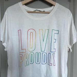 Athleta Love Proudly Graphic Crop Tee White XL